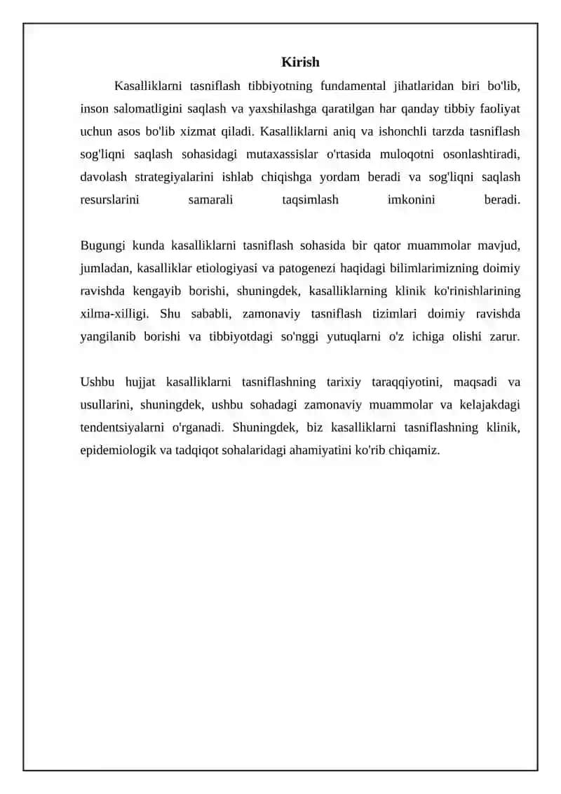 Kasallik tasniflash tizimlari va usullari 3