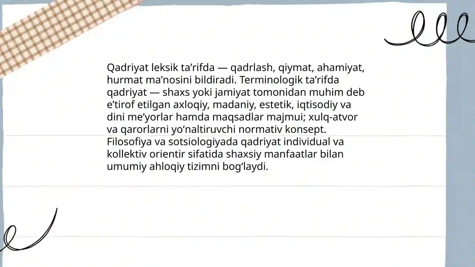 Qadriyat Tushunchasi 3