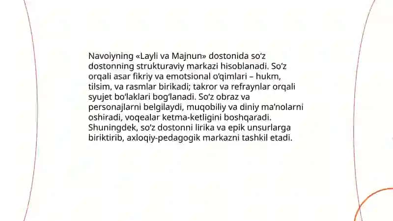Navoiyning «Layli va Majnun» dostonida so‘zning ulug‘lanishi 3