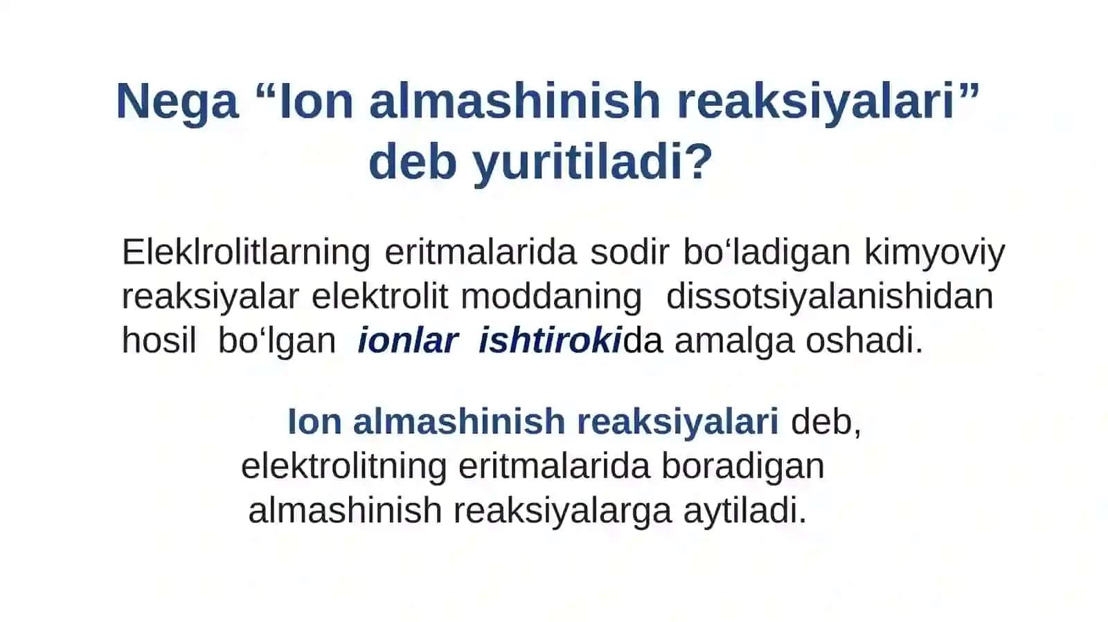 Qisqa va to‘liq ionli tenglamalar 3