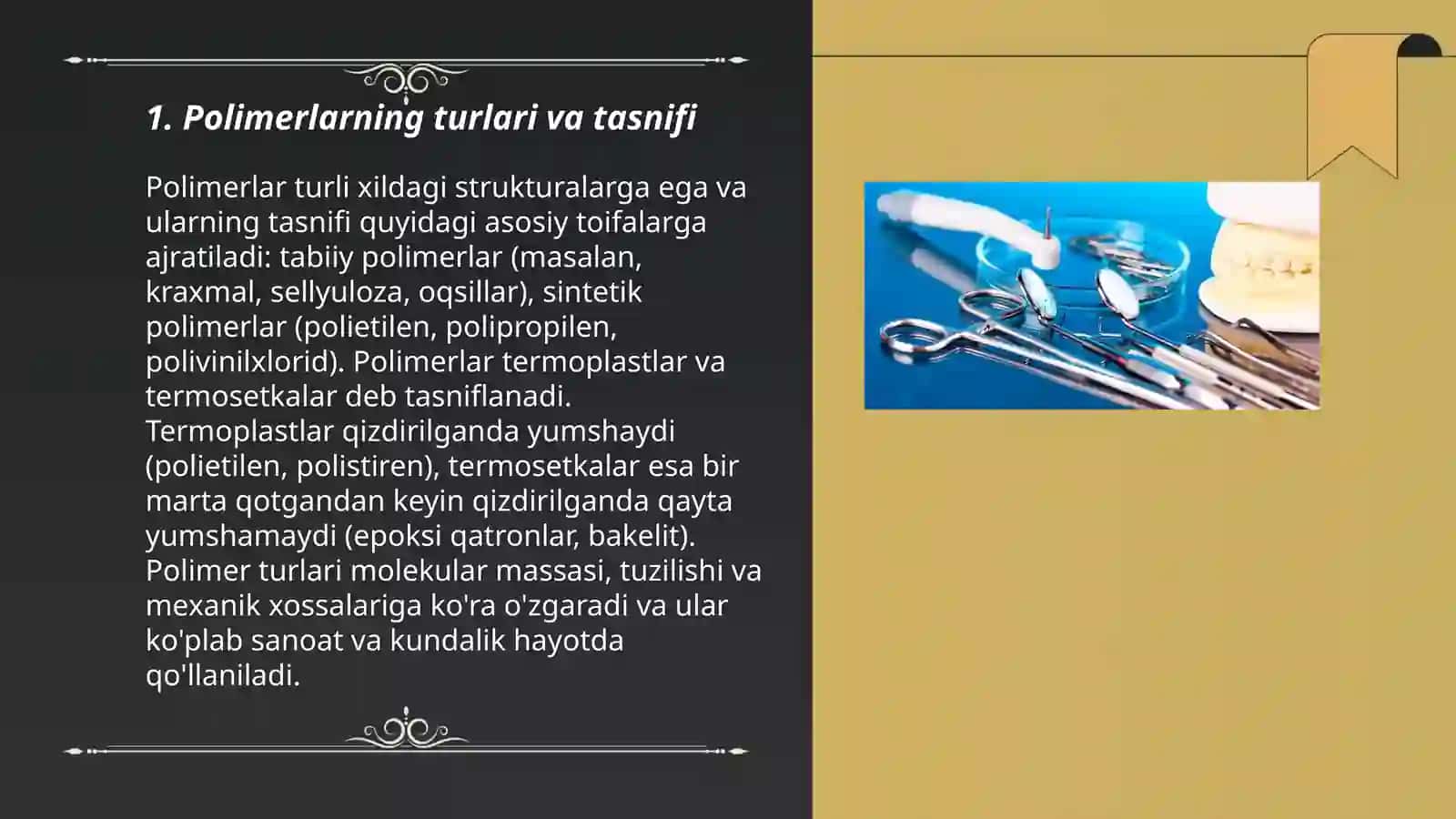 Polimerlar.Ortopedik stomatologiyada ishlatiladigan plastmassalar 3
