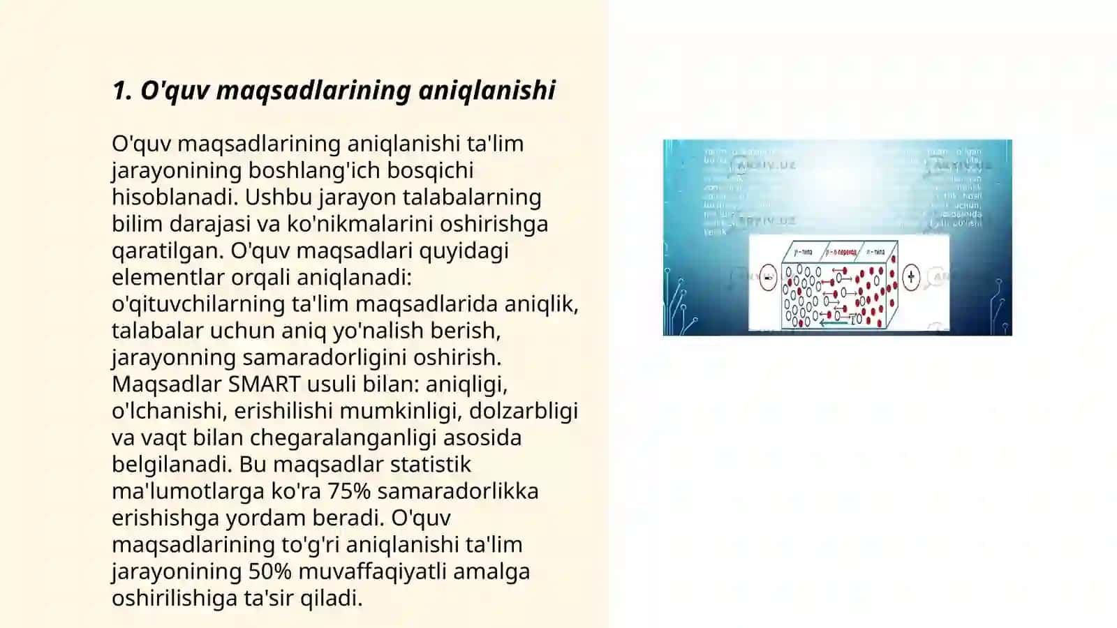 O'quv maqsadlarining aniqlanishi 3