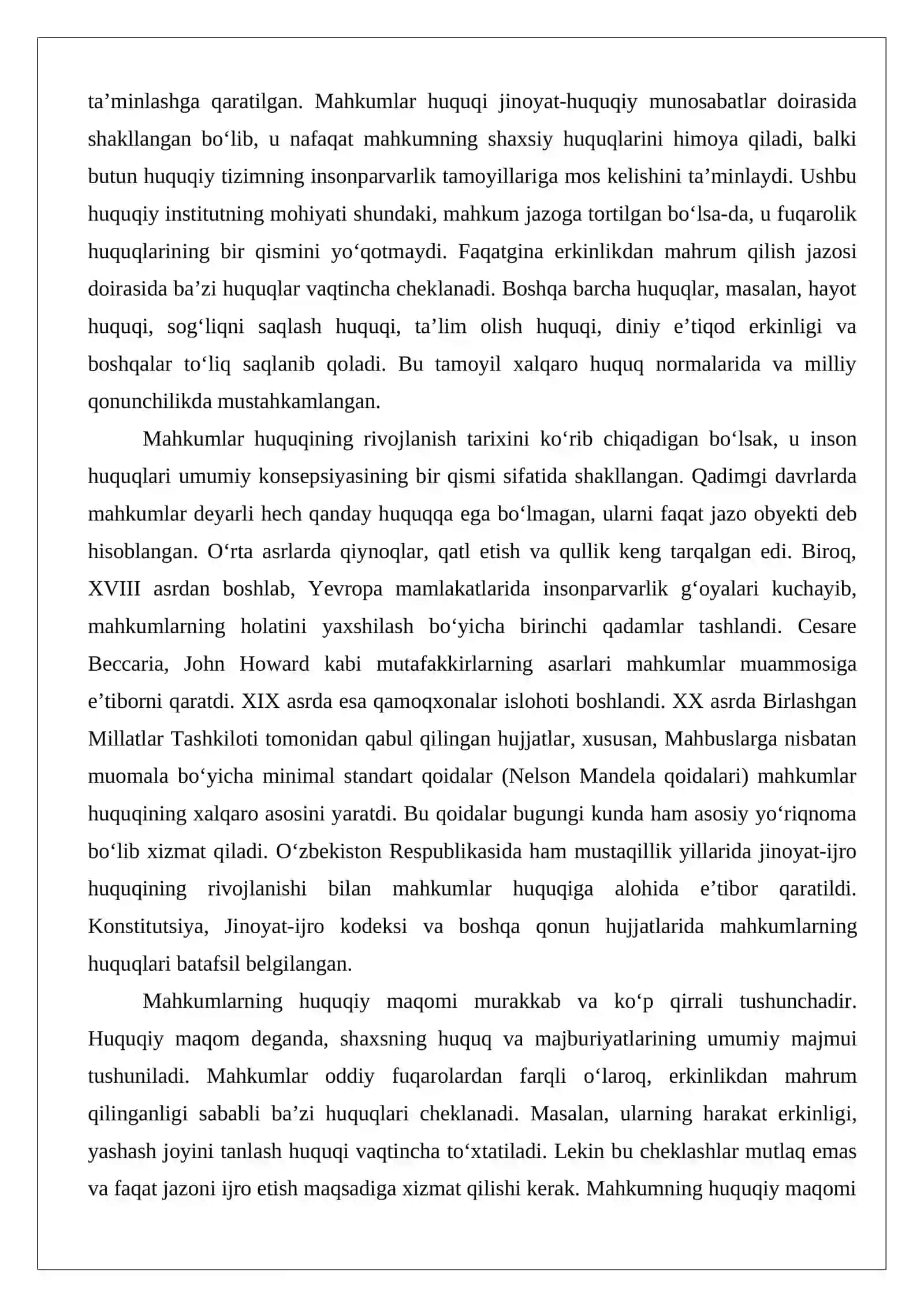 Mahkumlar huquqi tushunchasi 3