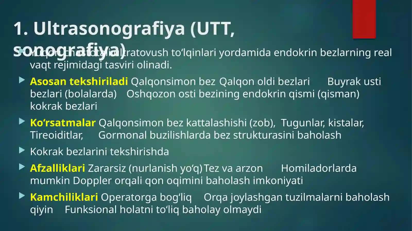 Endokrin tizimi kasalliklari nur tashxisi usullari 3