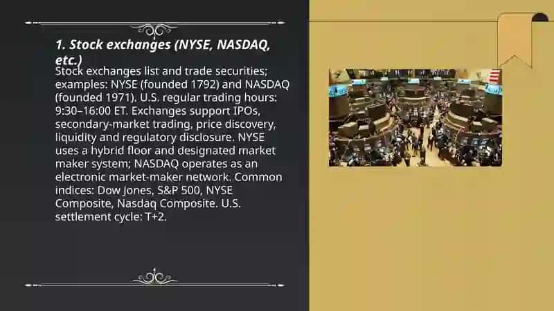 Stock Exchanges and Market Indices 3