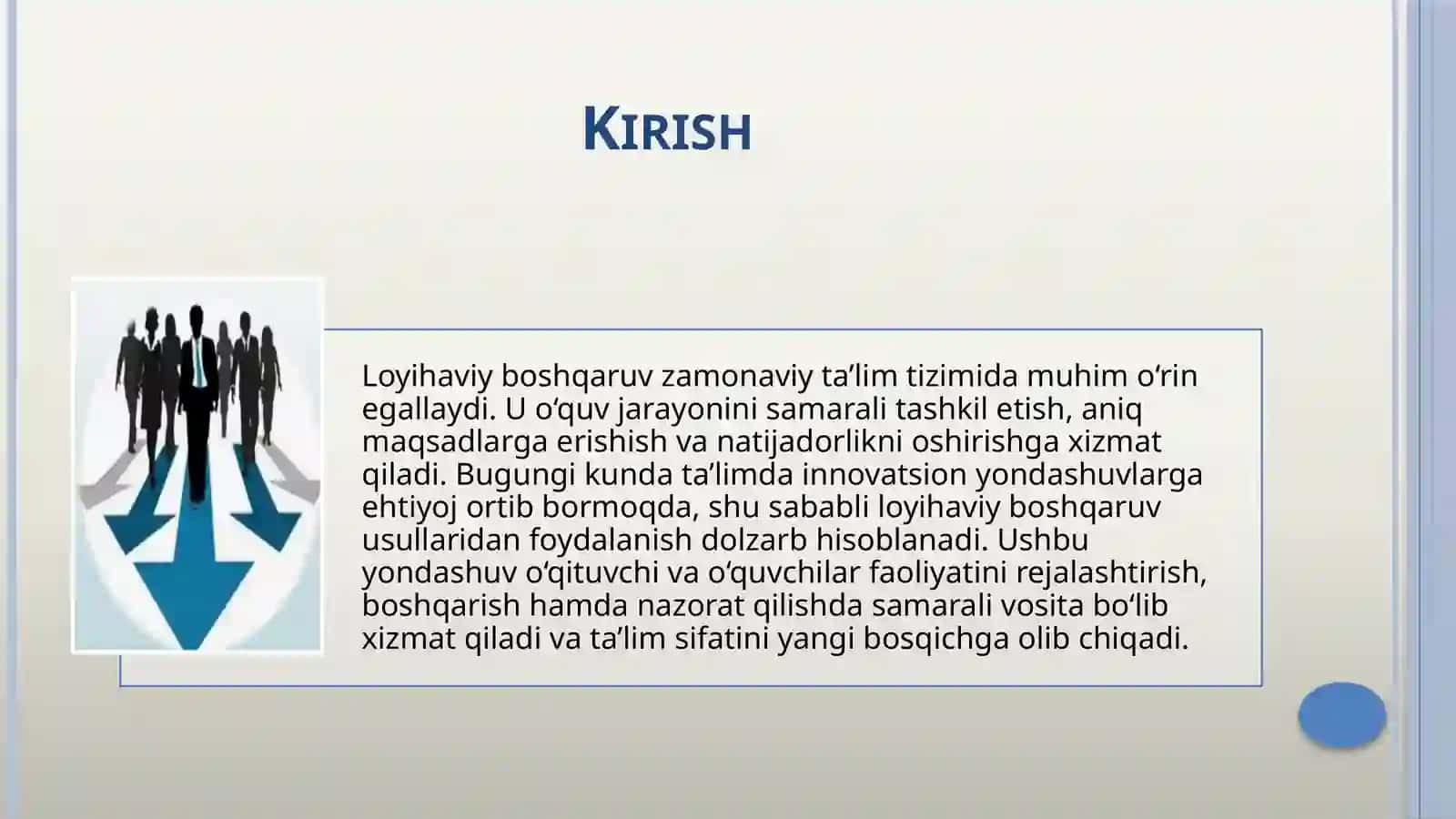 Loyihaviy boshqaruvning ta'limda samaradorlikga tarisi 3