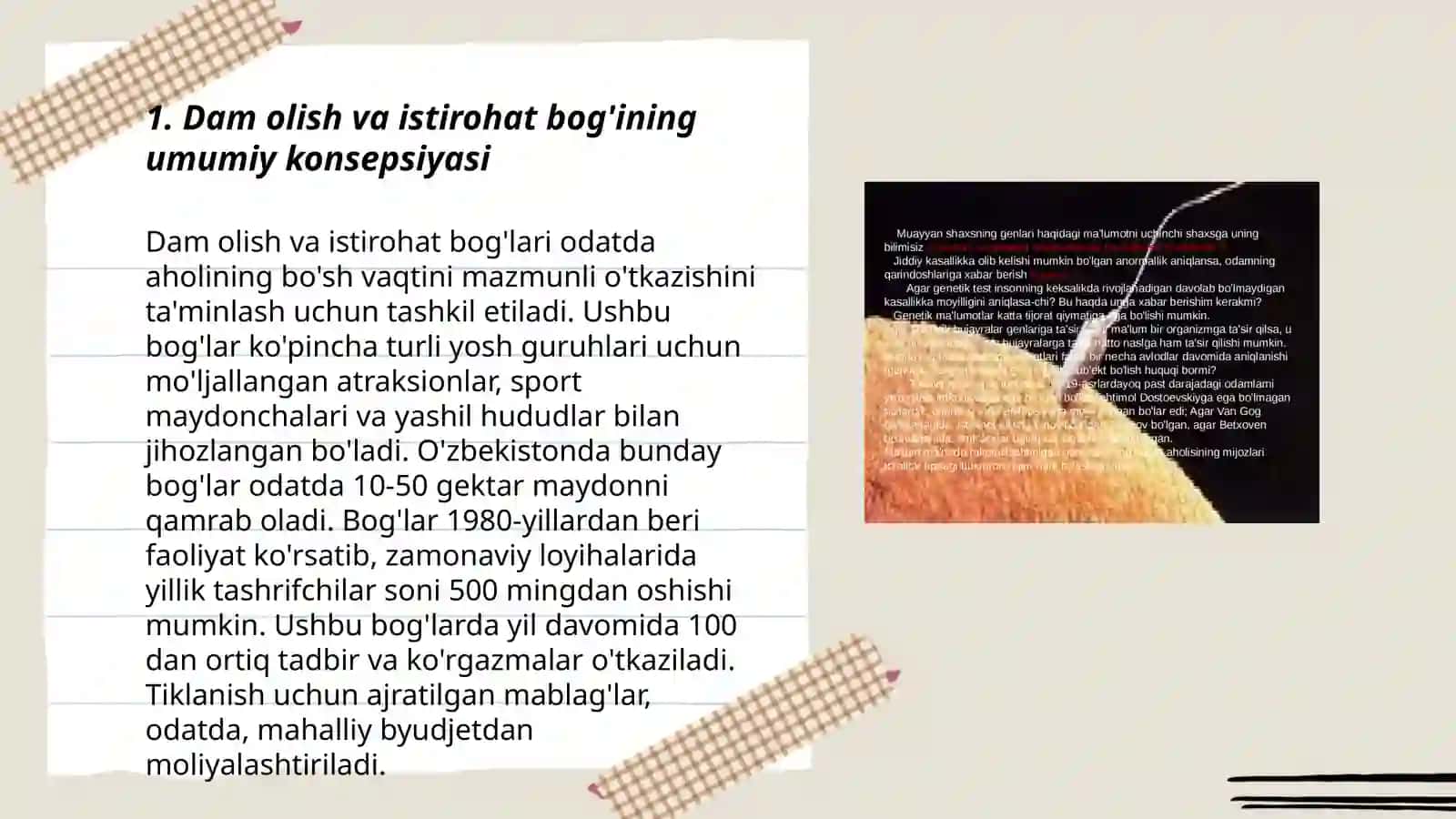 Dam olish va istirohat bog'ini loyihalash 3