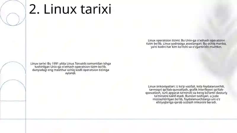 Linux Operatsion Tizimi Va Uning Imkoniyatlari 3
