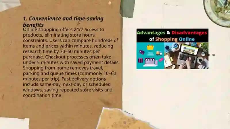 Advant nd disadvant of online shopping 3