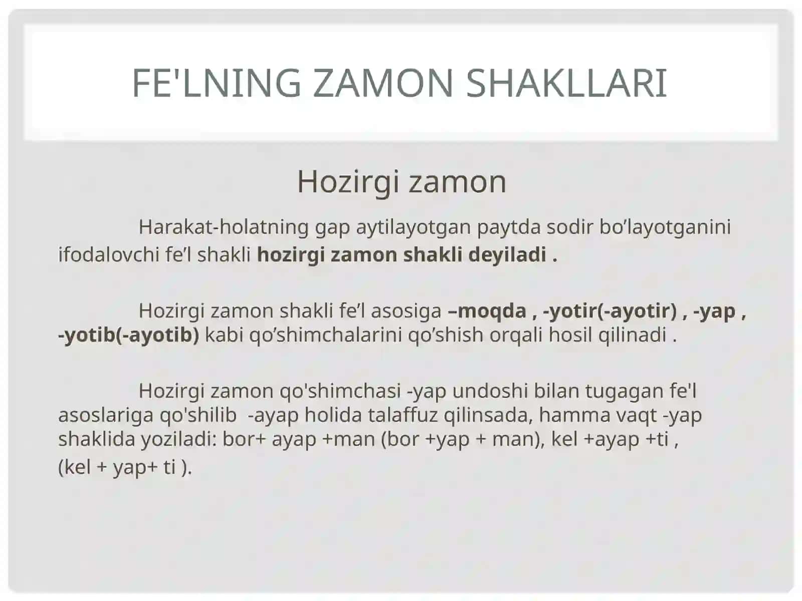 Fe’lning munosabat shakllari tahlili 3