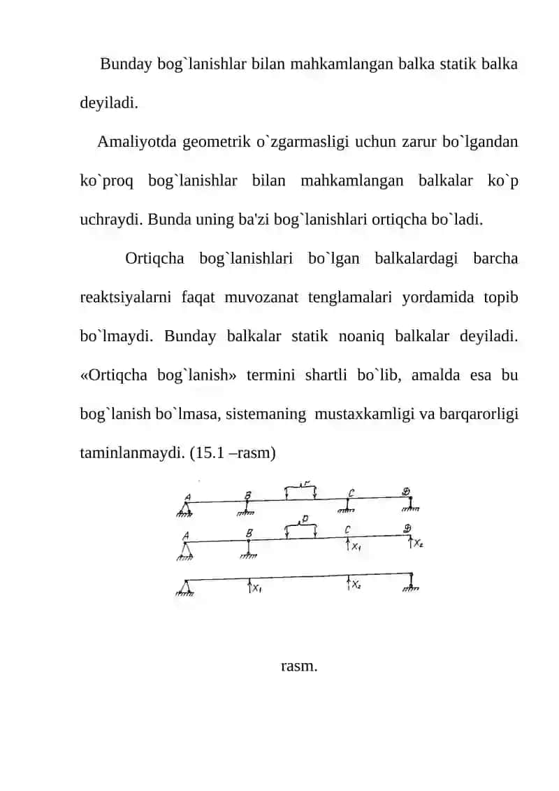 STATIK NOANIQ SISTEMALARNI TAYANCHLAR CHO’KISHGA HISOBLASH 3