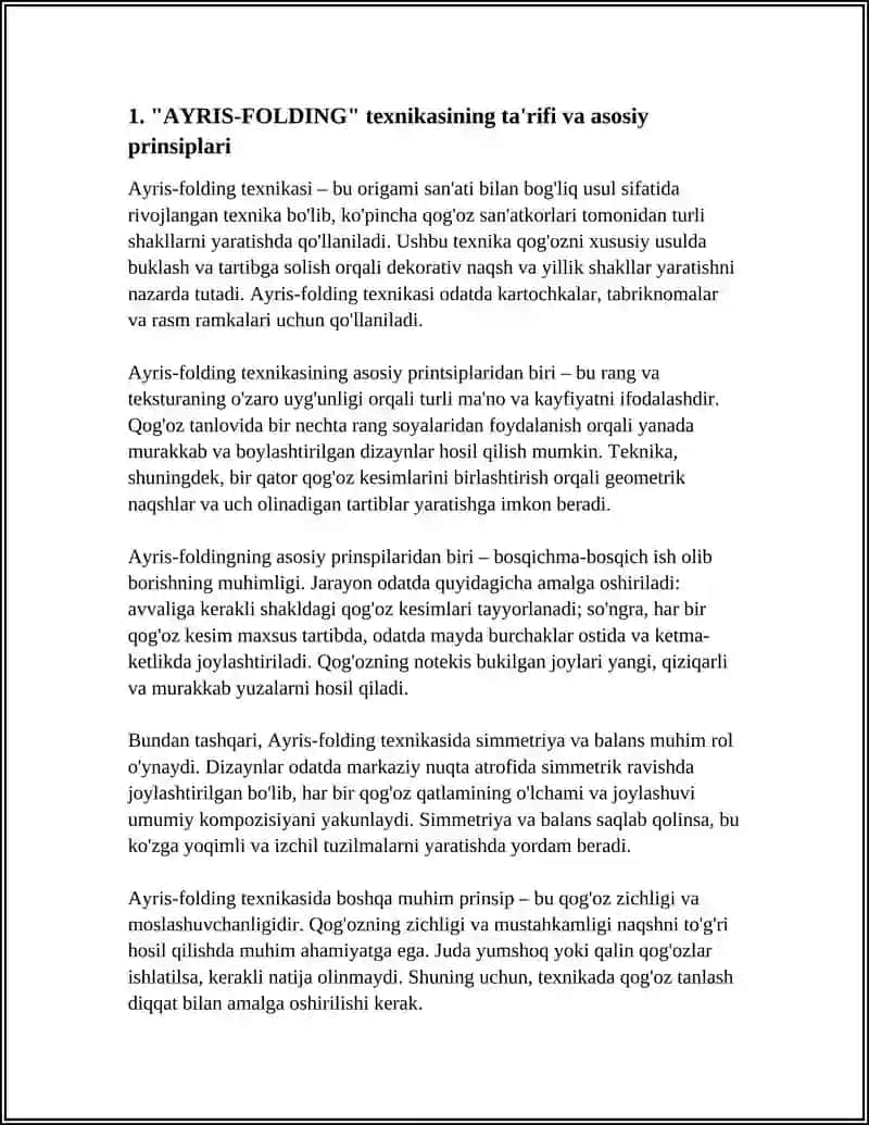 AYRIS-FOLDING texnikasi 3