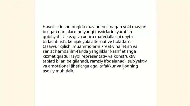 Hayol haqida tushuncha 3