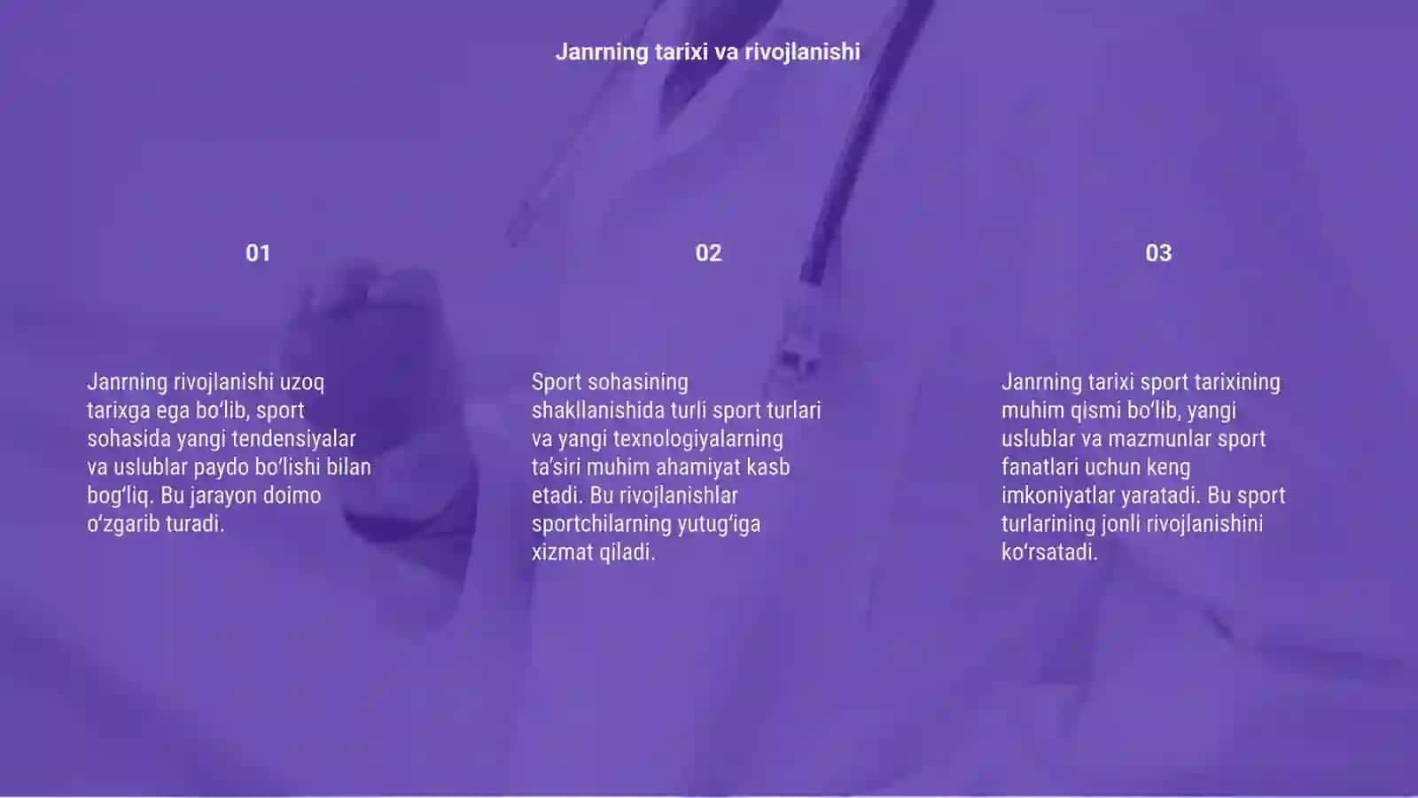 Janrning rivojlanishi Va sport yonalishini shakllantirish 3