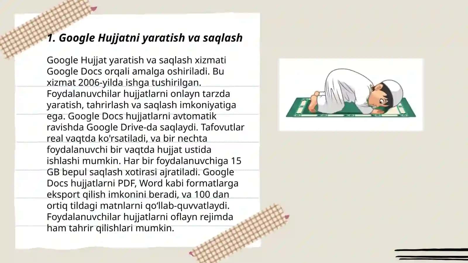 Google Hujjatni yaratish va saqlash 3