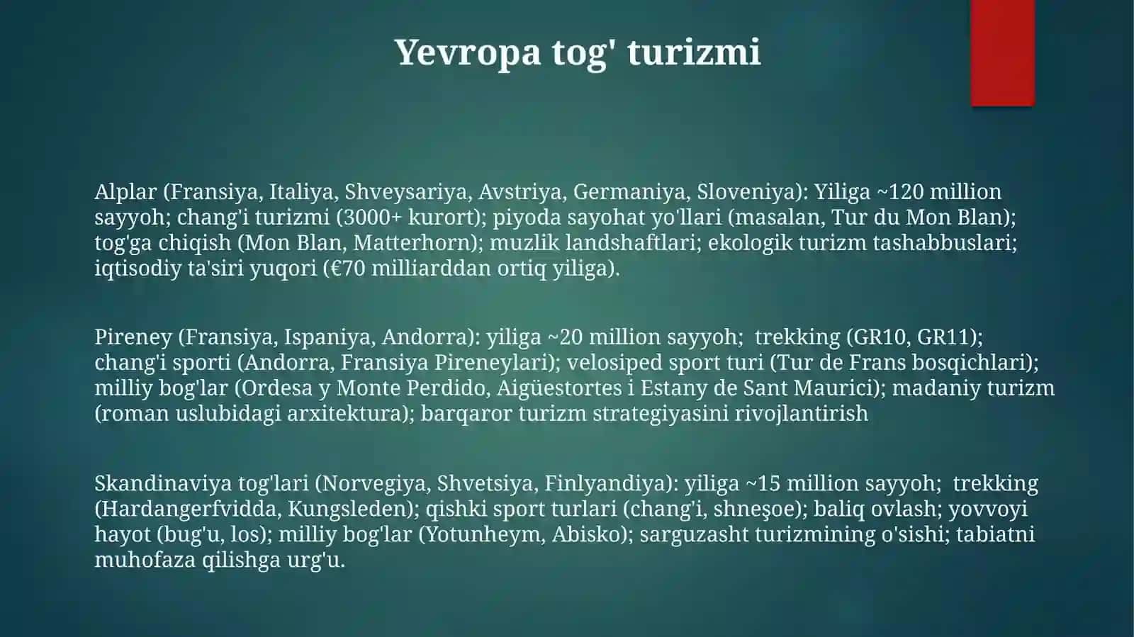 Yevropamamlakatlariturizmgeografiyasi 3