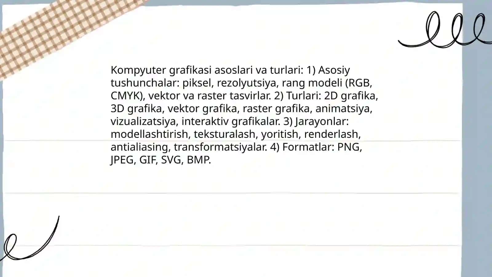 Kompyuter grafikalarining qöllanilish sohalari va turlari 3