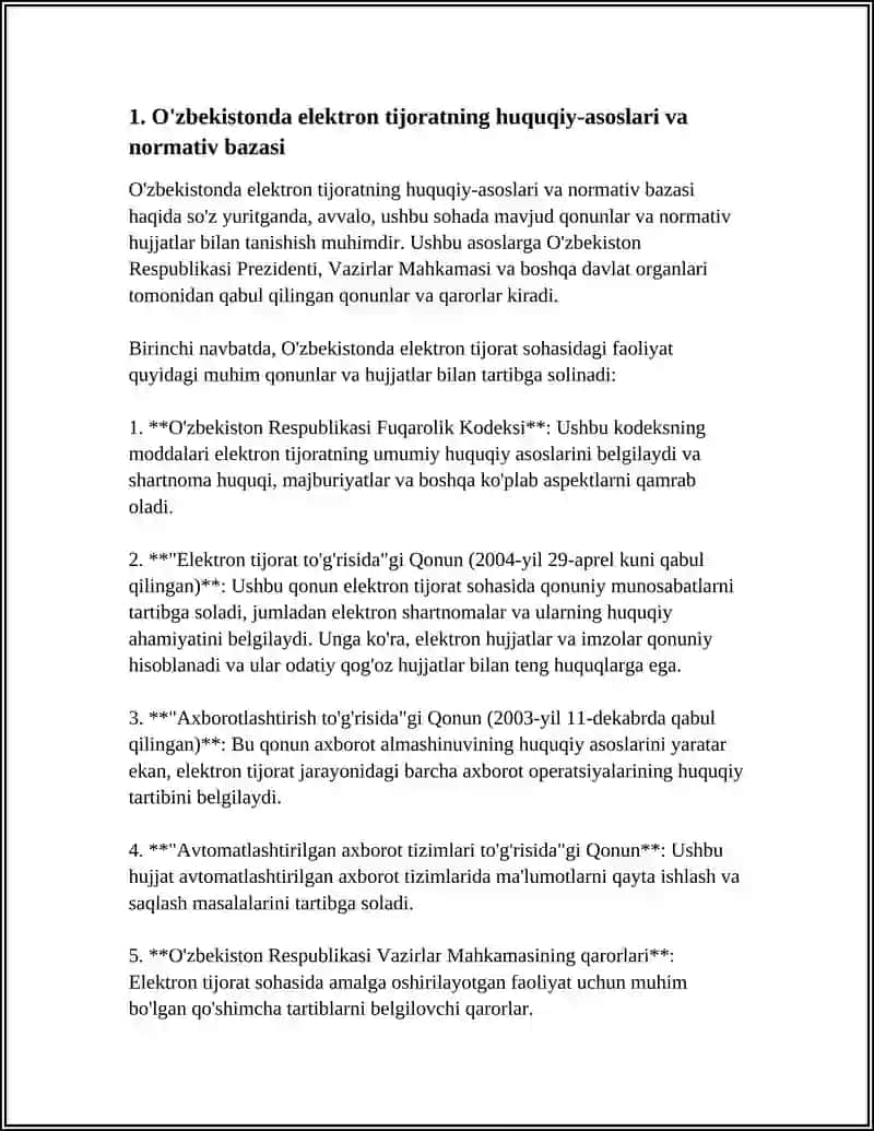 O'ZBEKISTON RESPUBLIKASIDA ELEKTRON TIJORATNING RIVOJLANISH HOLATI 3