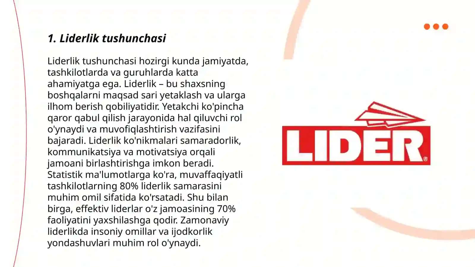Liderlik tushunchasi 3