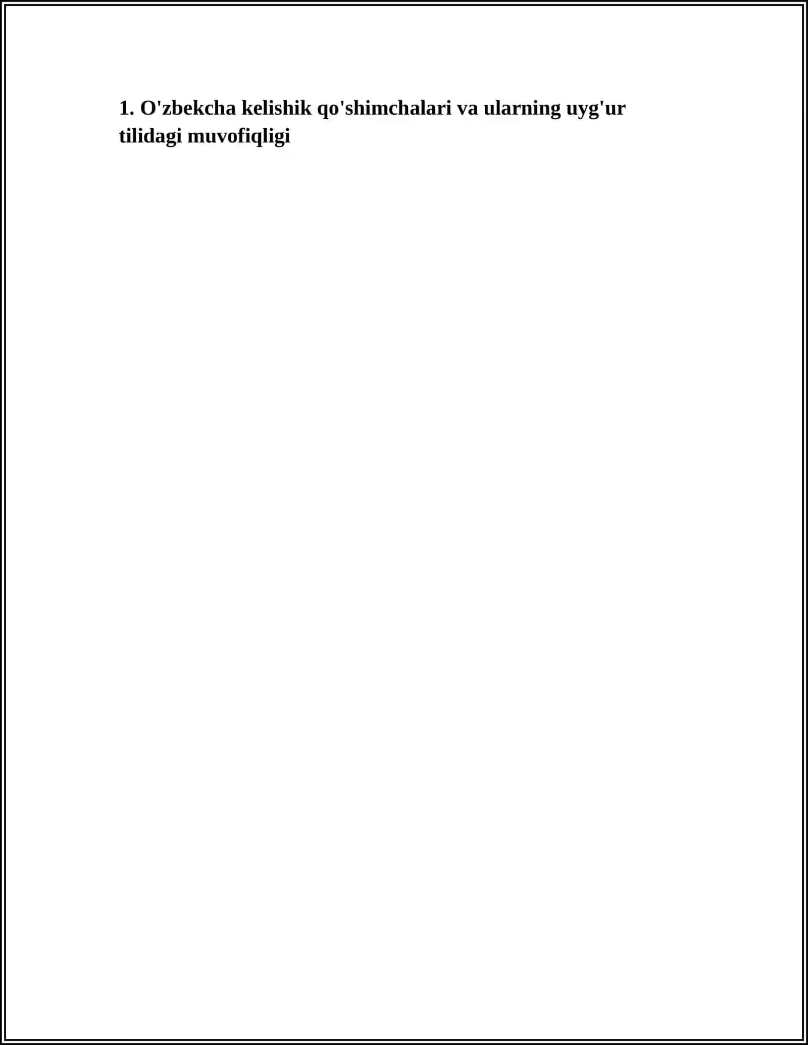 O'ZBEKCHA KELISHIK QO'SHIMCHALARINING UYG'UR,TURKMAN,QORAQALPOQ, QOZOQ, QIRĢIZ MATNLARIDA MUVOFIQLIGI 3
