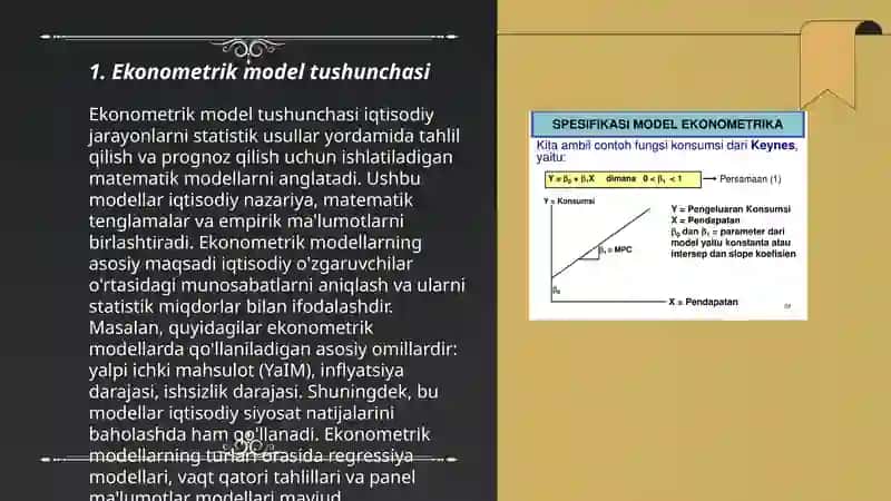 EKONOMETRIK MODELARNI BAHOLASH 3