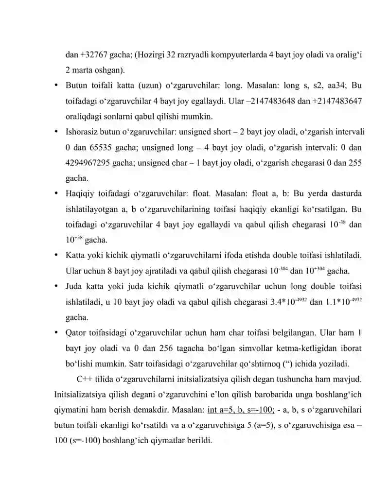 C++ TILI SINTAKSISI VA UNING LEKSIK ASOSI.DASTURLASH TILLARI. C++ TILIDAGI SODDA PROGRAMMA. C++ TILIDA IZOHLAR. C++ TILI ALIFBOSI VA LEKSEMALARI 3