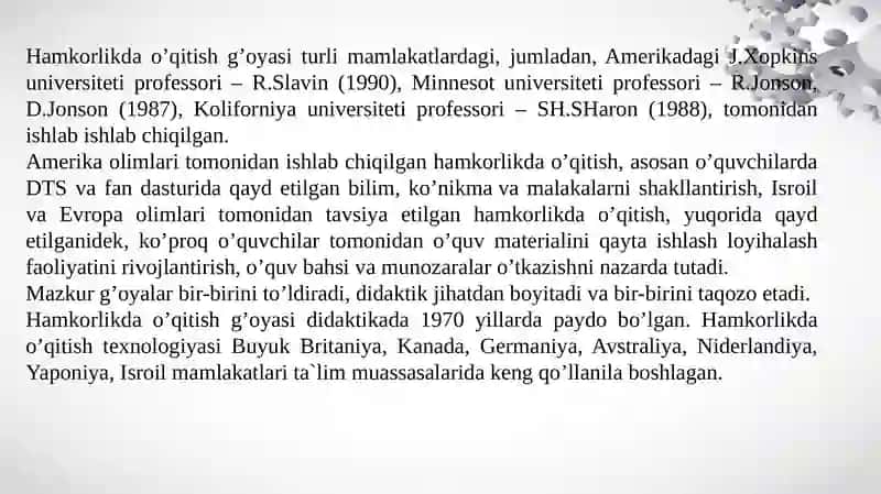 Hamkorlikda O'qitish G'oyasi 3