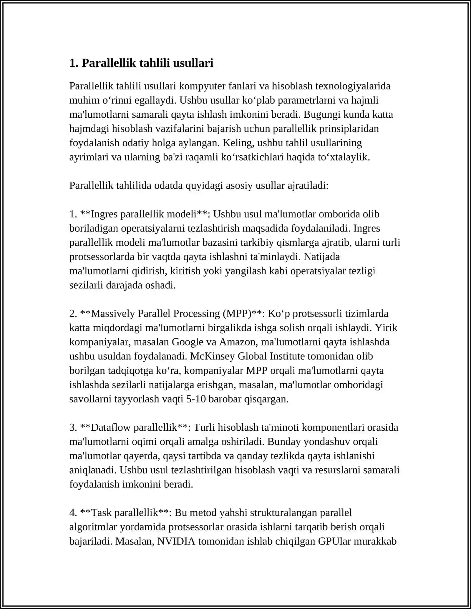 PARALLEL ULANGAN ELEMENTLARNING ISHONCHLILIGINI HISOBLASH 3
