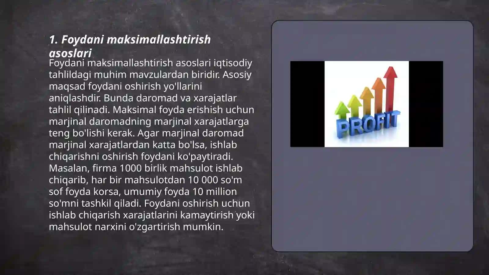 Foydani maksimallashtirish 3