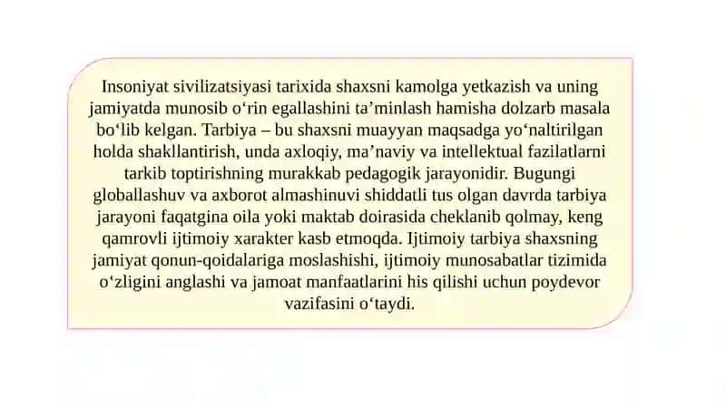 Tarbiya va Ijtimoiy tarbiya 3