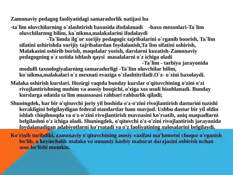 Pedagogning o‘zini o‘ziga rivojlantirish - uzluksiz jarayon sifatida 3