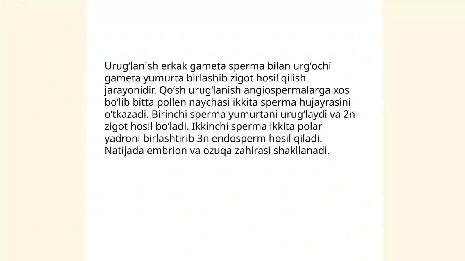 Urugʻlanish va qoʻsh urugʻlanish jarayoni 3