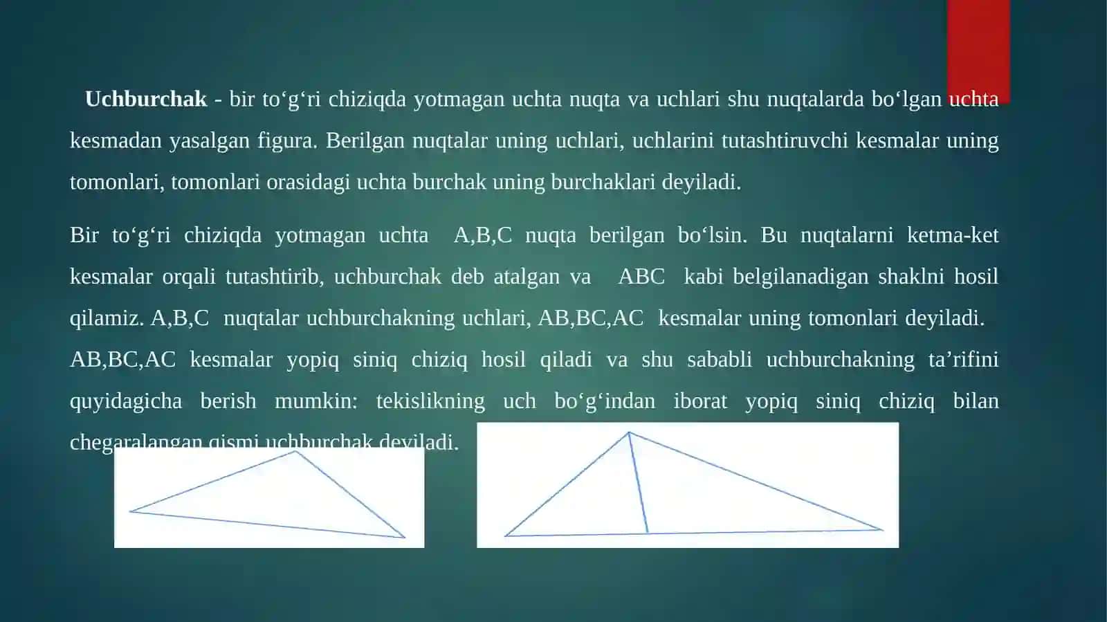 Taqdimot matematikadan to'g'ri burchakli uchburchak 3