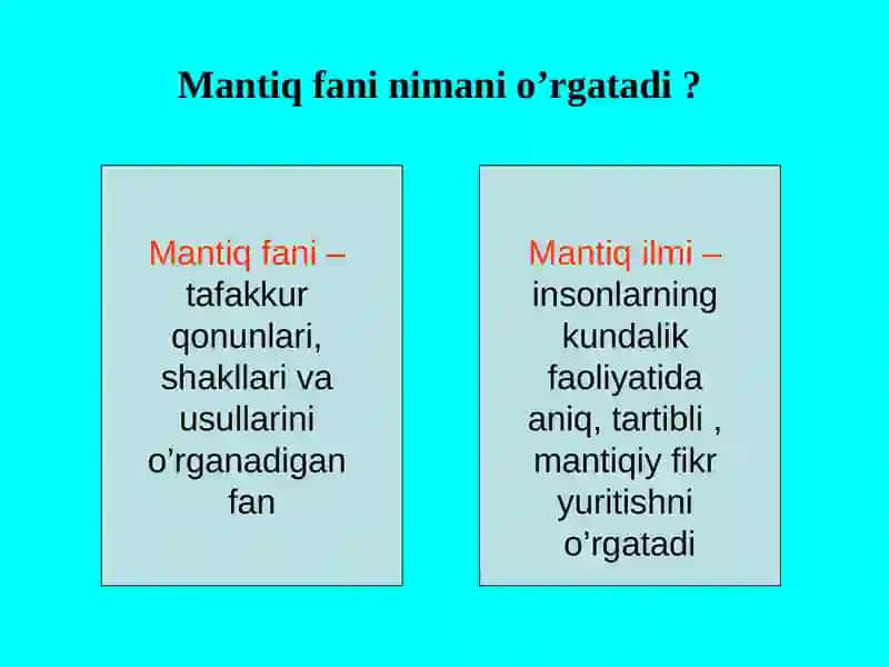 MАNTIQ  BILISH NАZАRIYASINING  TАDQIQОT  ОB'ЕKTI 3