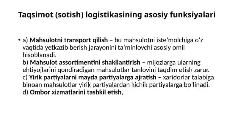 Taqimot Logistikasi 3