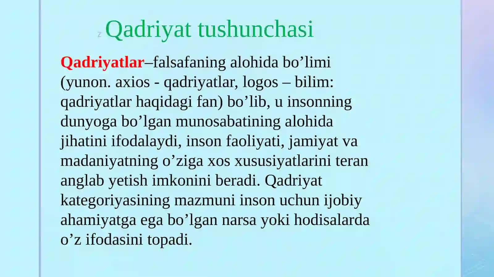 Qadriyatlar falsafasi(aksiologiya) 3