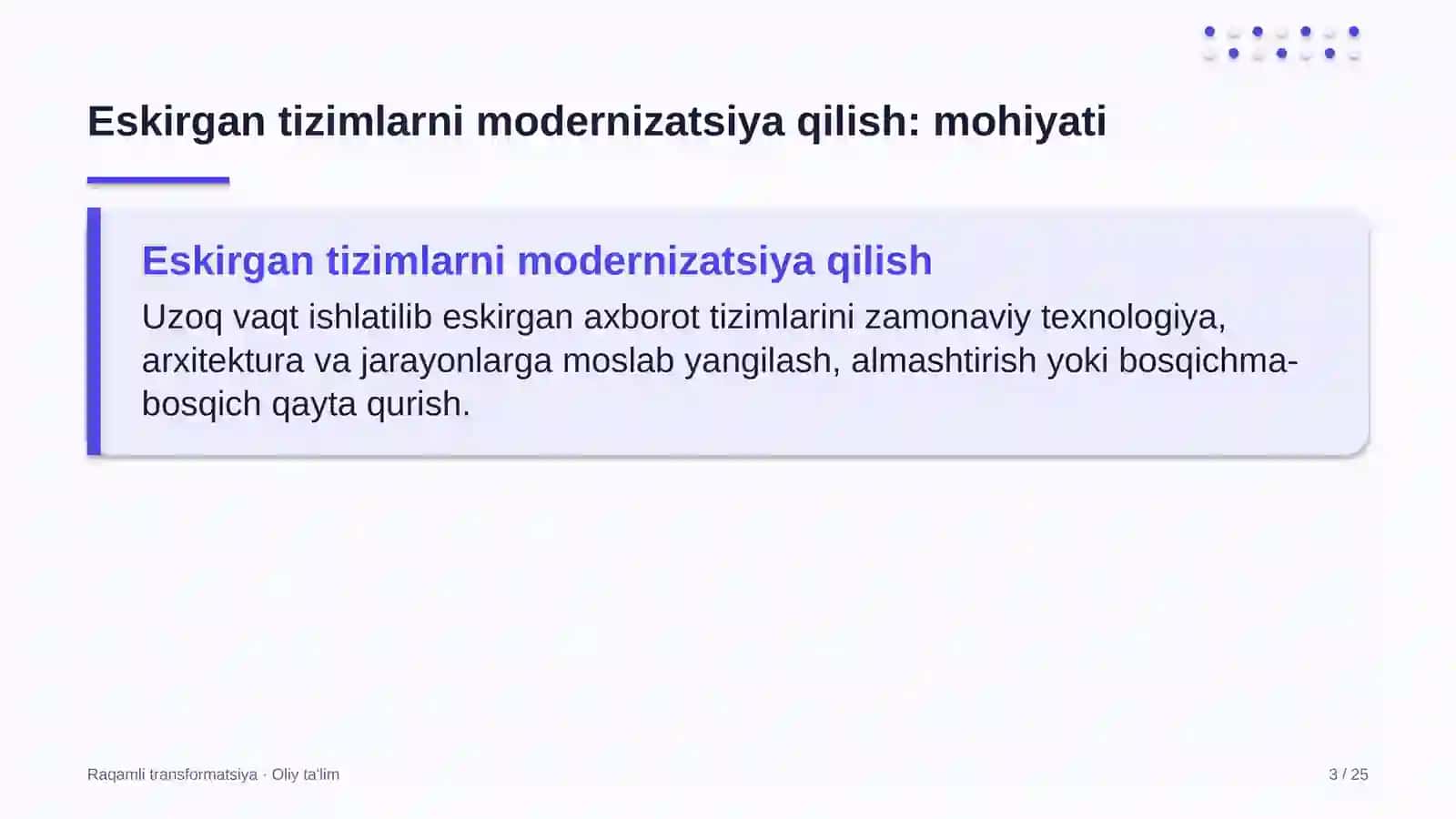 mikroelektronika sohasida eskirgan axborot tizimlarini modernizatsiya qilish 4713 3