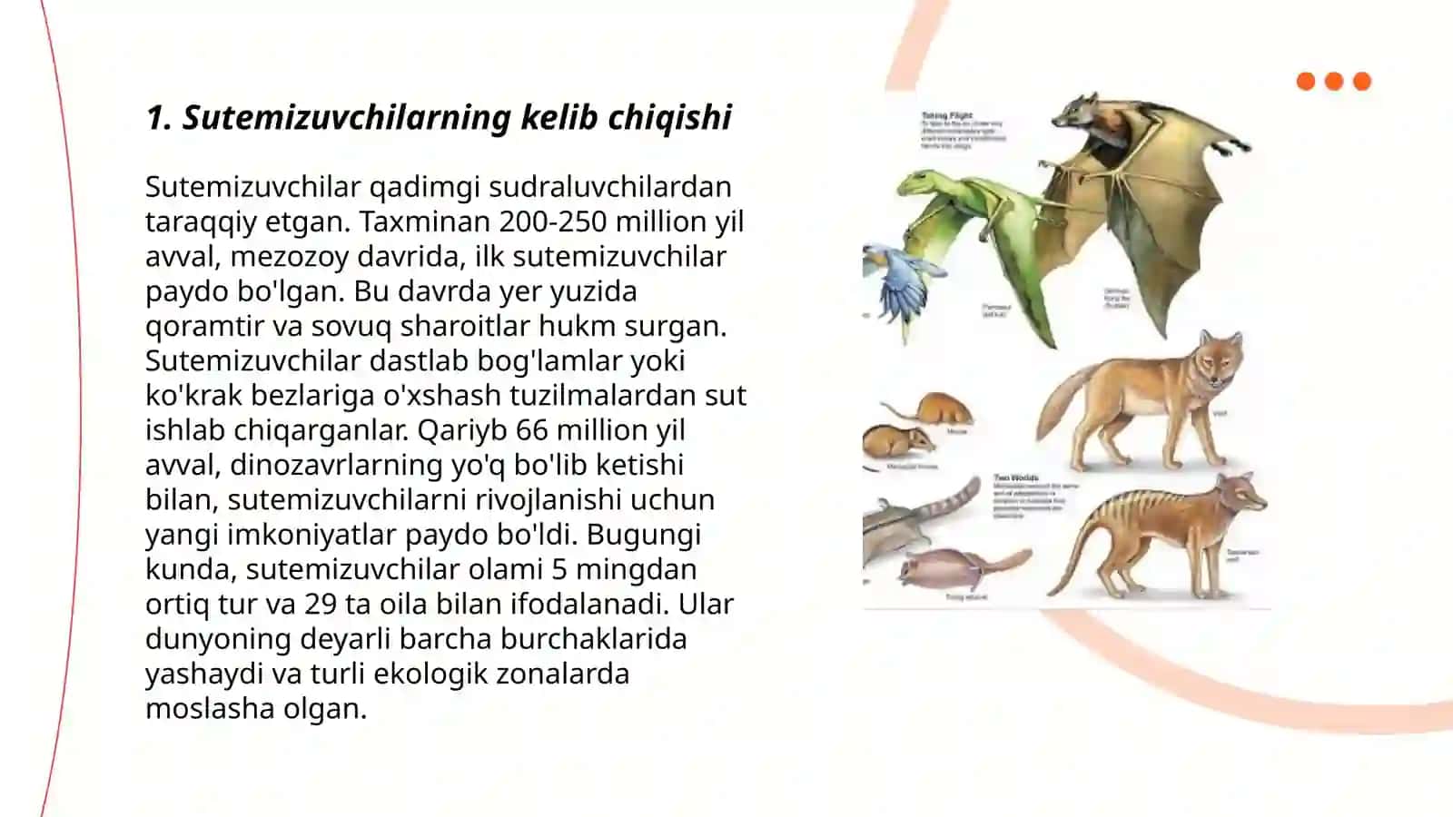 Sutemizuvchilarning evolyutsiyasi 3