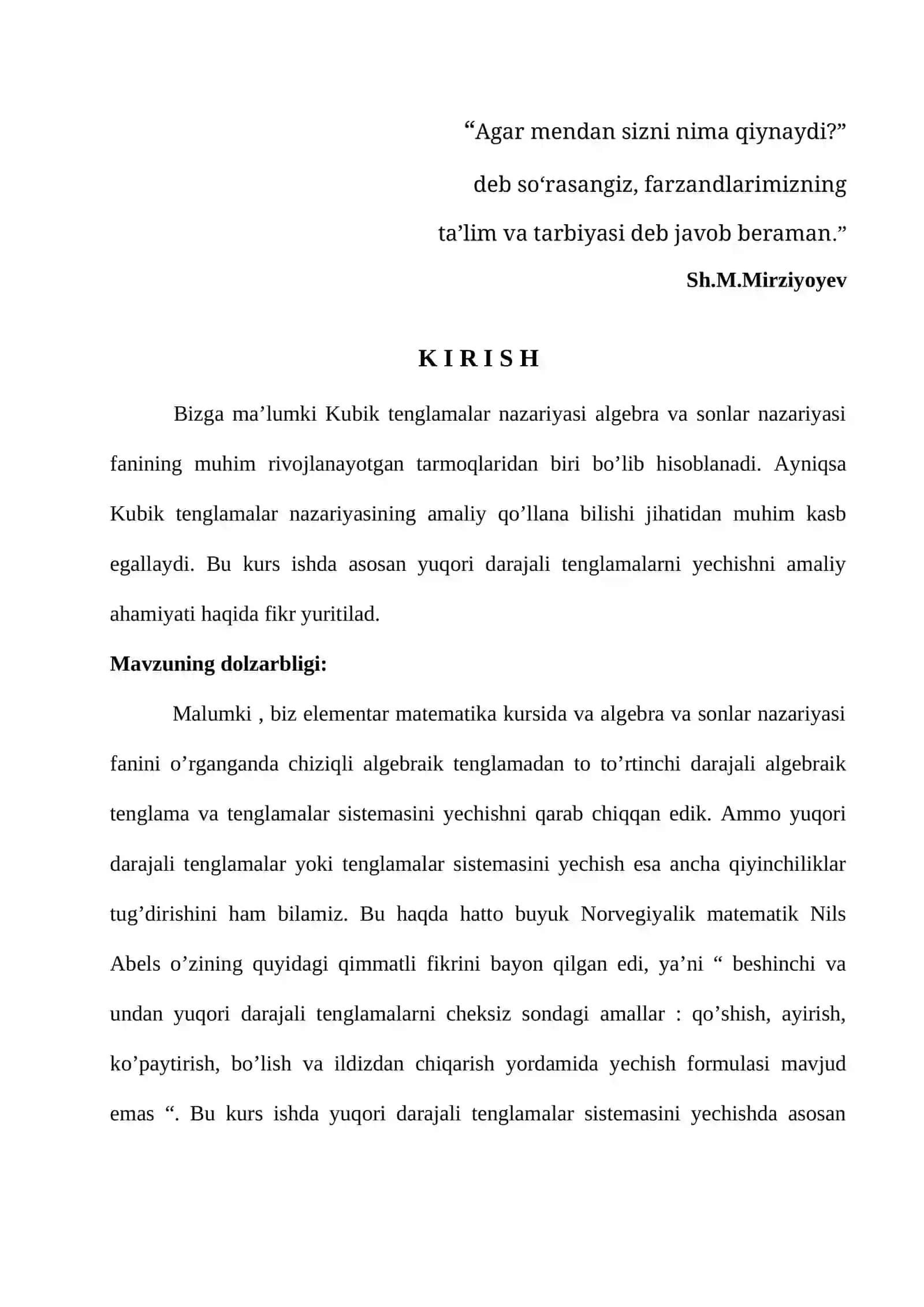 Kubik tenglamalar. Kardano formulasi 3