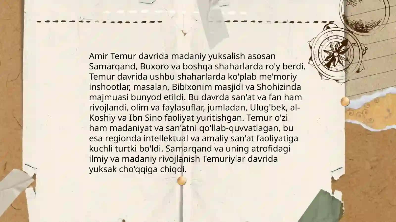 Amir Temur va Temuriylar davrida madaniyat, ta'lim-tarbiya masalalari 3