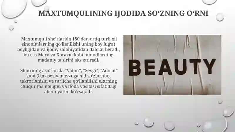 Maxtumquli ijodida soʻzga e' tibor 3