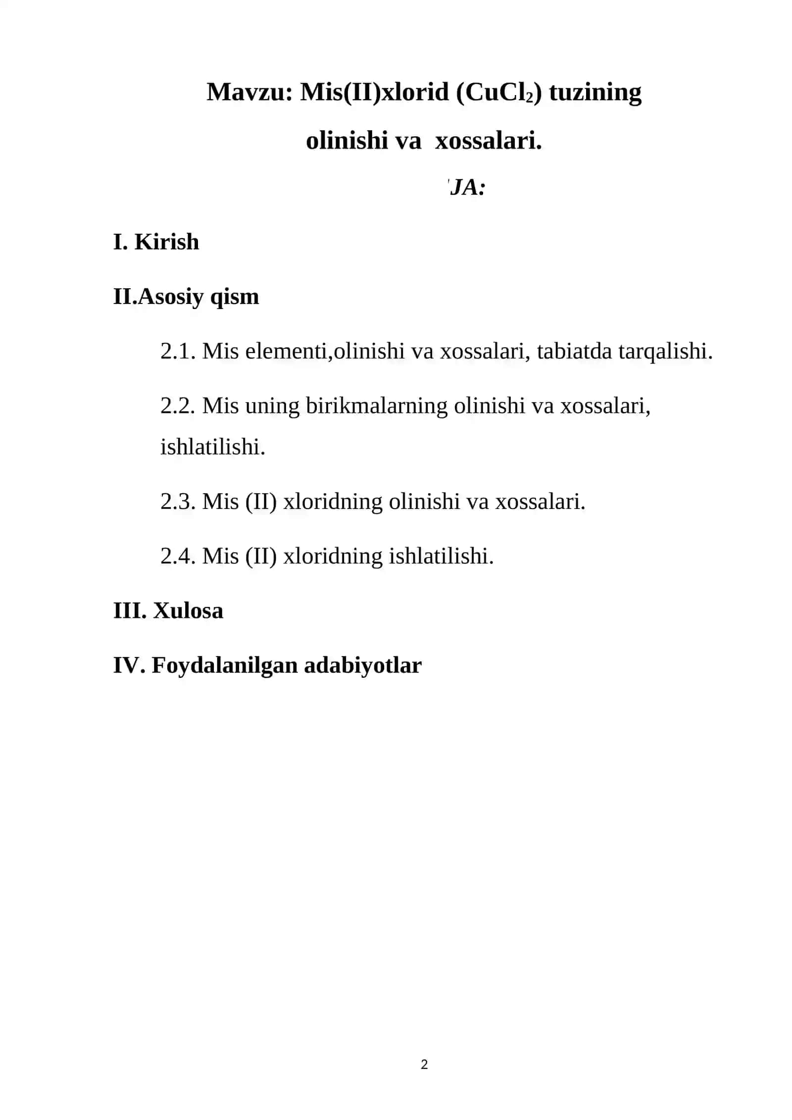 Mis (II)xlorid (СuCl2) tuzining olinishi va xossalari 3