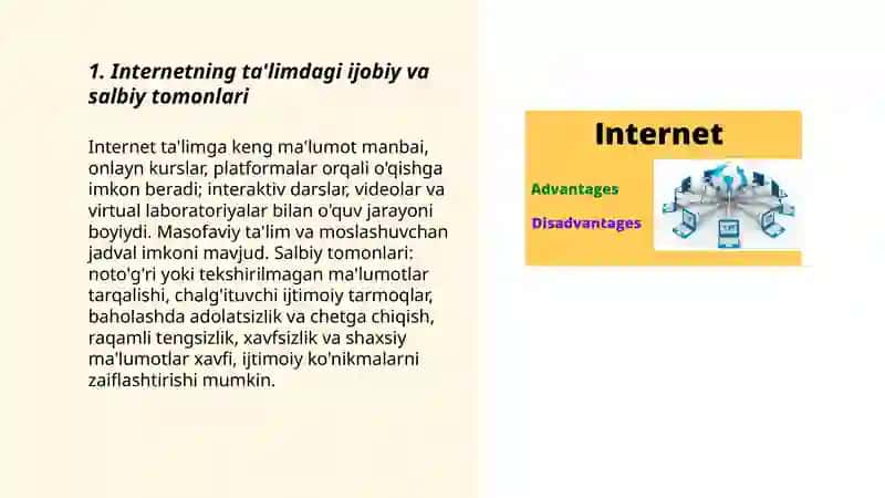 Internetning ta'limdagi ijobiy va salbiy tomonlari 3
