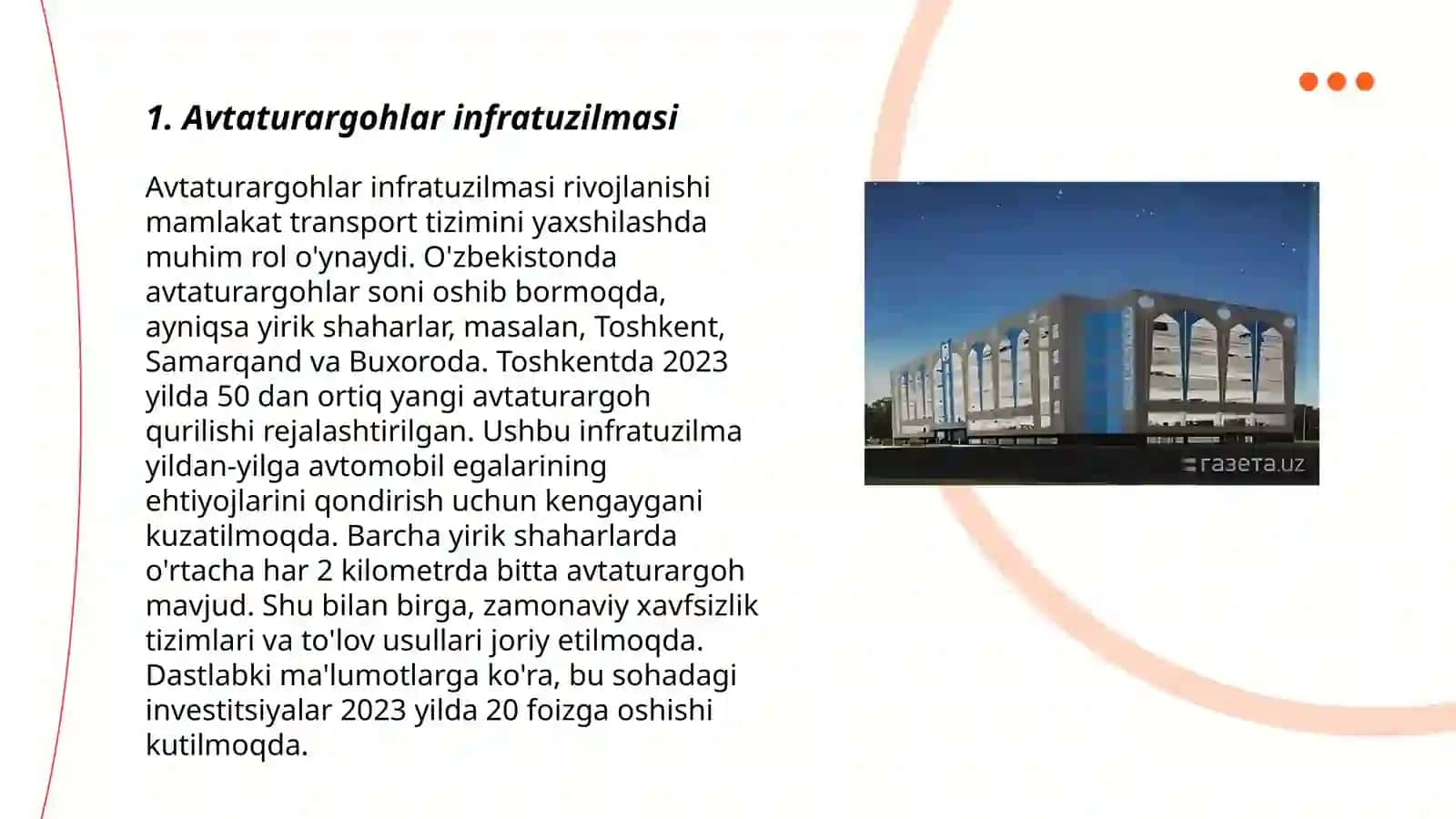 Avtaturargohlar infratuzilmasi 3