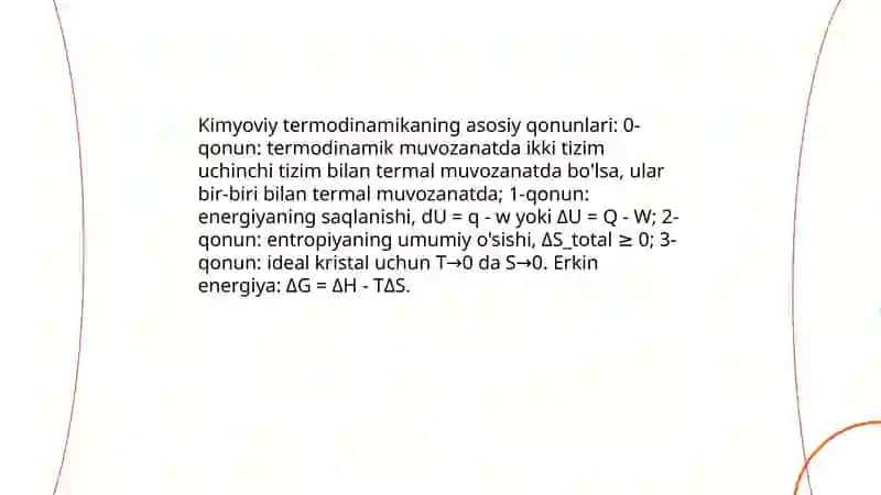 Kimyoviy termodinamika 3