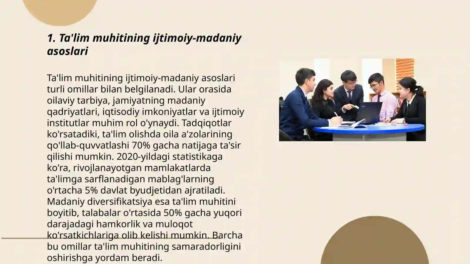 Ta'lim muhitining ijtimoiy-madaniy asoslari 3