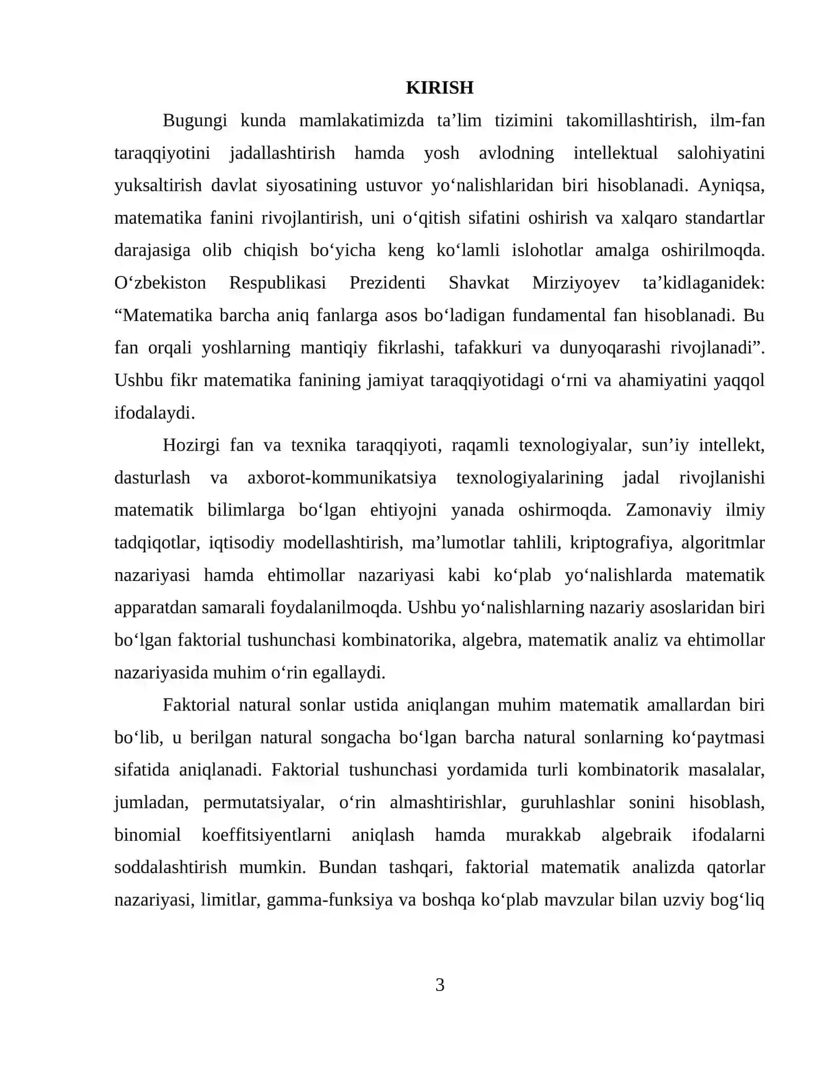 Faktorial mavzusini o'qitish metodikasi 3