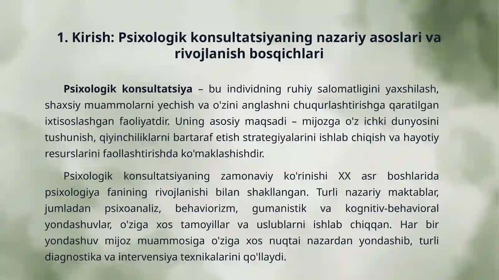Psixologik konsultatsiya usullari 3