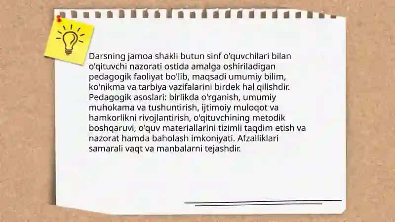 Darsning jamoa, guruhli va individual shakllari 3