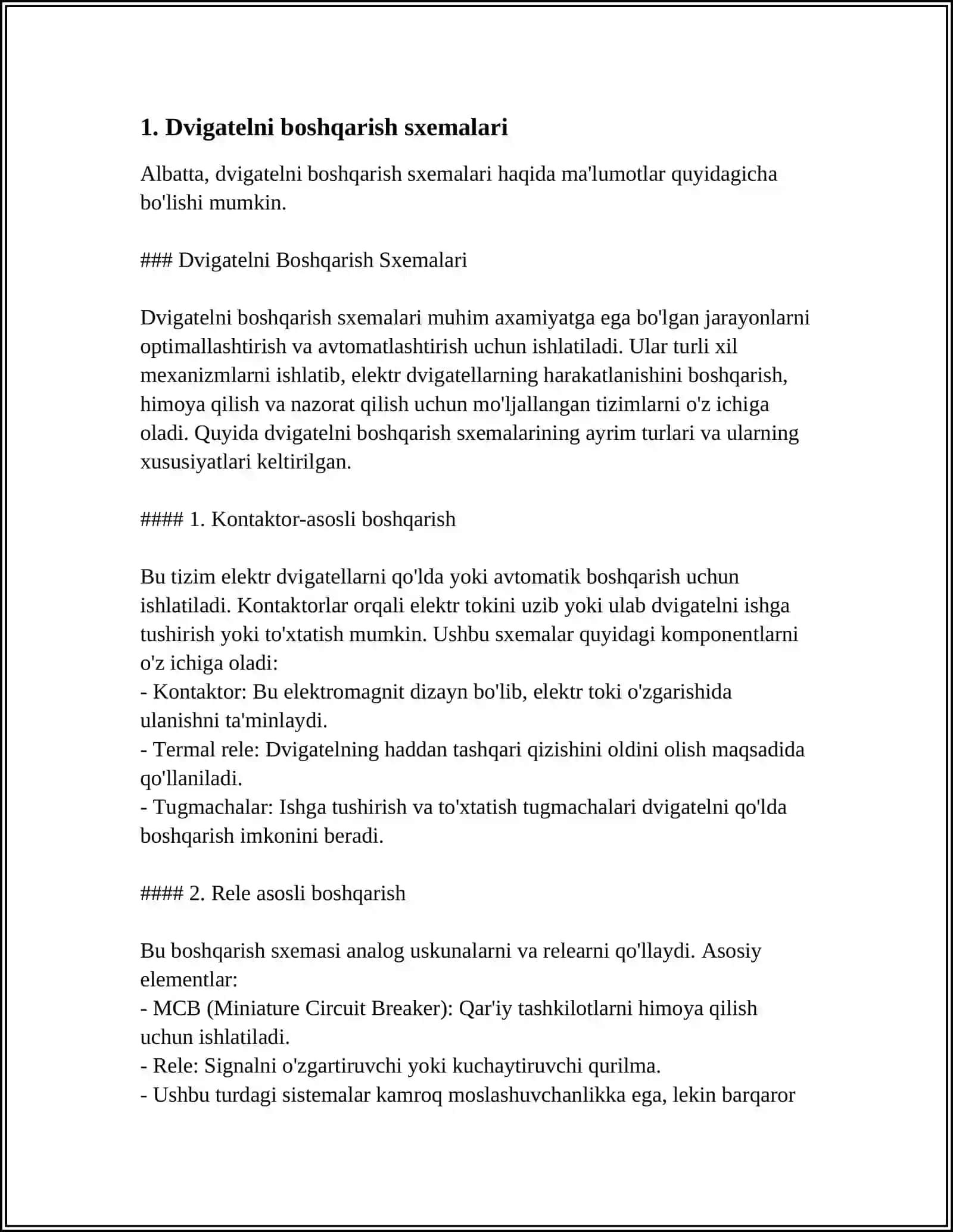 Dvigatelni Boshqarish Sxemalari 3